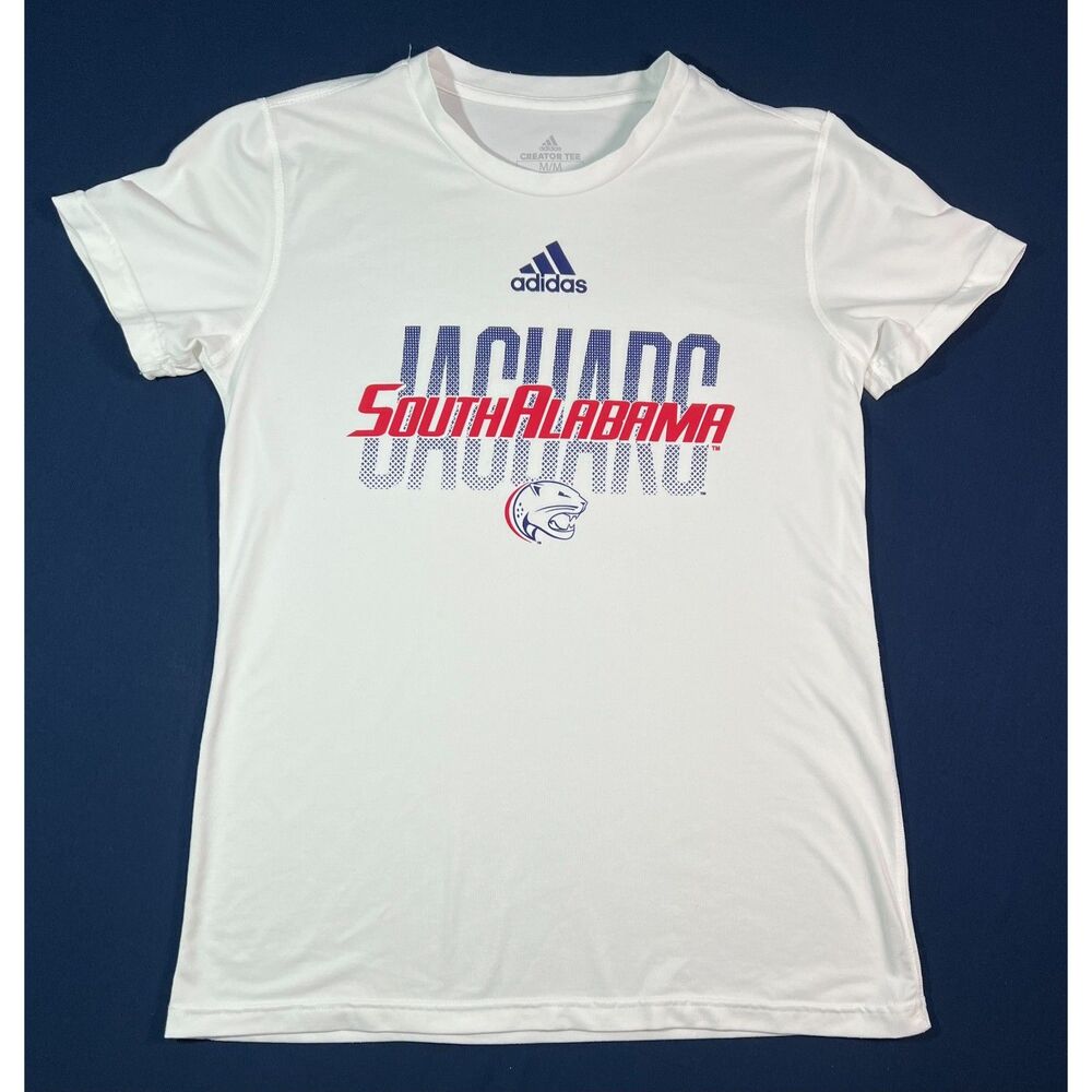 Adidas South Alabama Jaguars AEROREADY Creator Tee Shirt Men’s Medium White